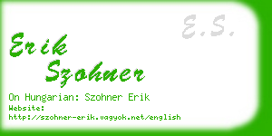 erik szohner business card